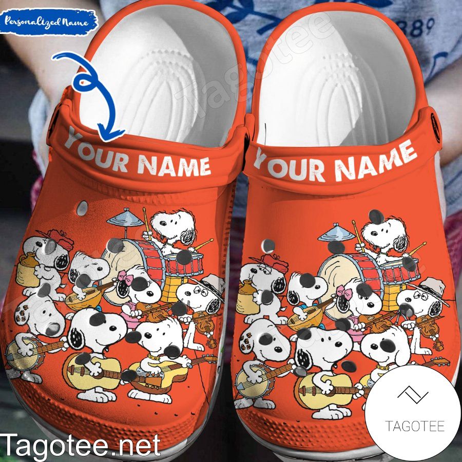 Personalized Snoopy Play Musical Instruments Crocs Clogs