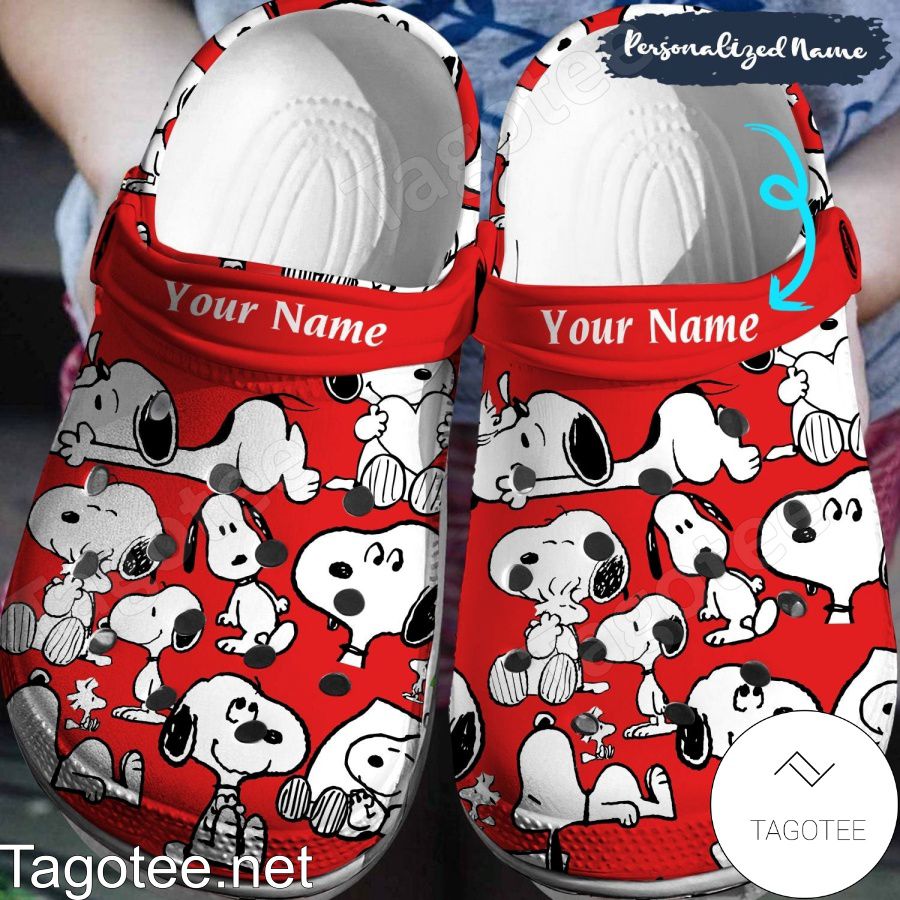 Personalized Snoopy Red Crocs Clogs