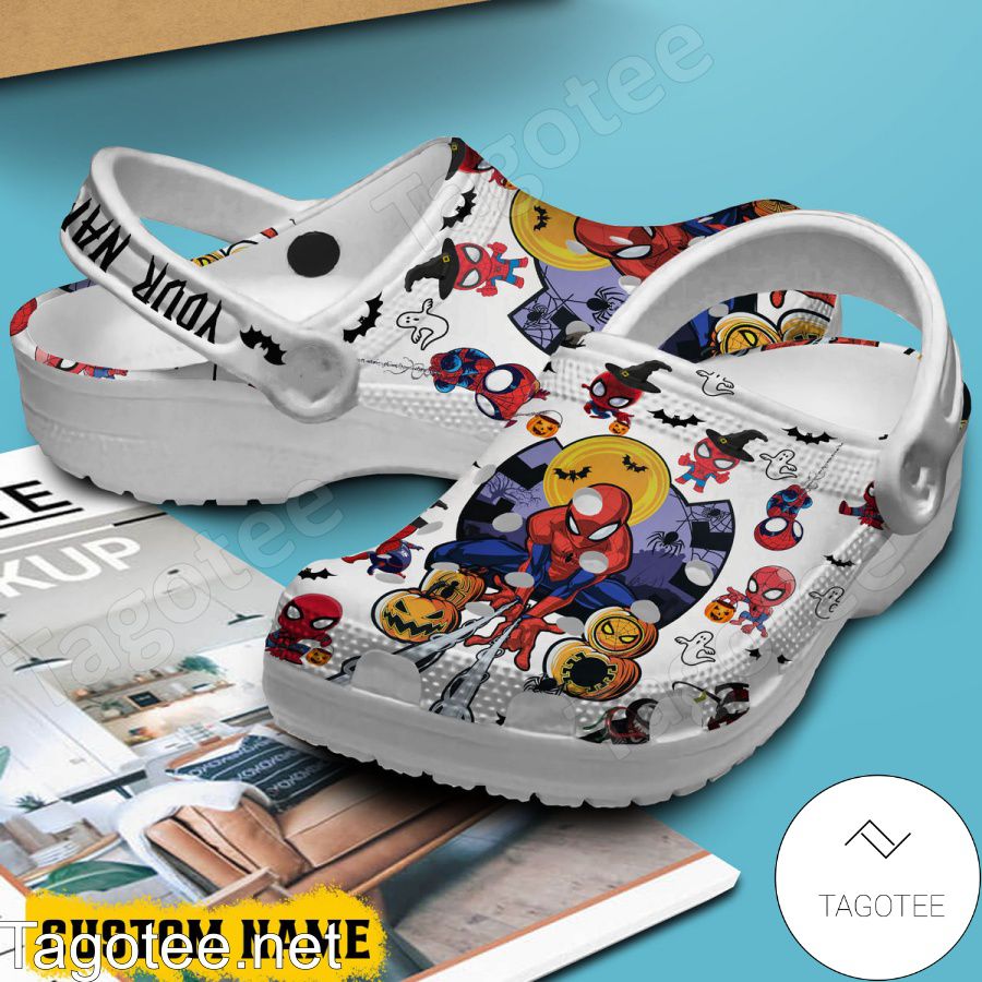 Personalized Spiderman Pumpkin Halloween Crocs Clogs a