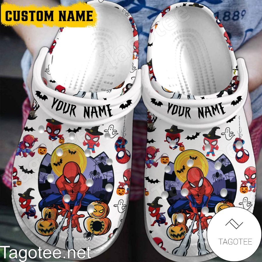 Personalized Spiderman Pumpkin Halloween Crocs Clogs