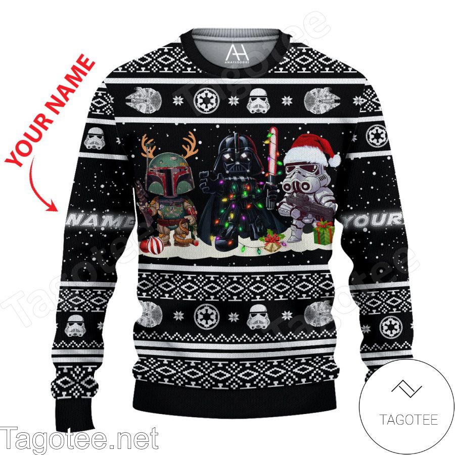 Personalized Star Wars Brothers Christmas Black Ugly Christmas Sweater