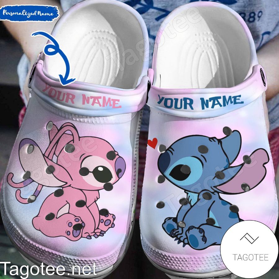 Personalized Stitch And Angel Crocs Clogs