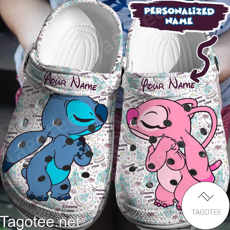 Personalized Stitch And Angel Dreams Come True Crocs Clogs