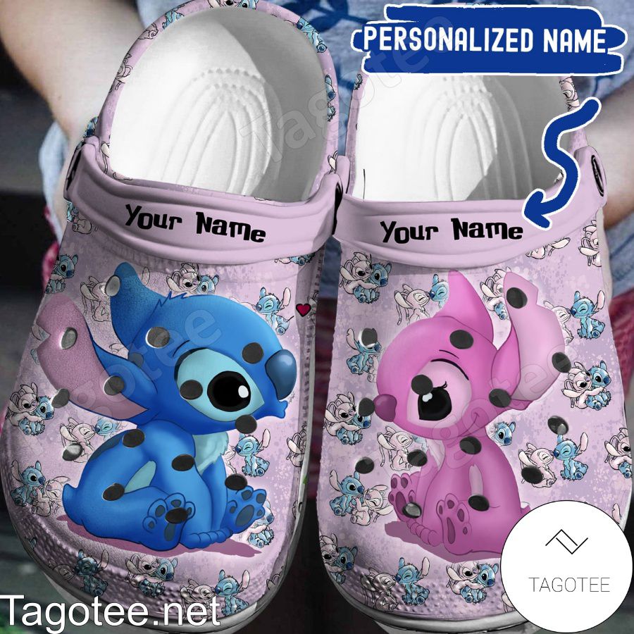 Personalized Stitch And Angel Love Moment Crocs Clogs