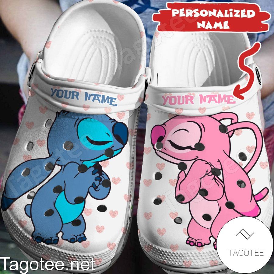 Personalized Stitch And Angel True Love Crocs Clogs