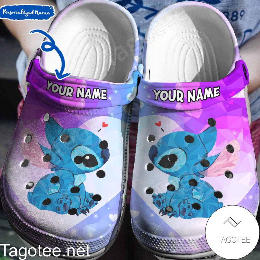 Personalized Stitch Geometric Crocs Clogs