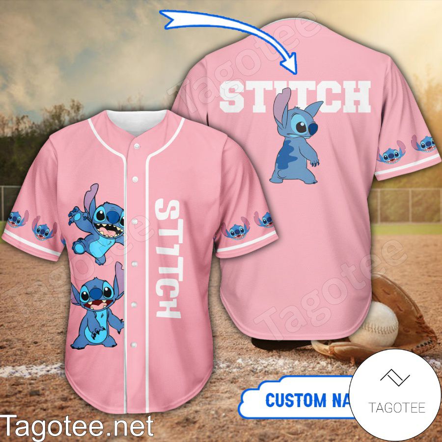 Personalized Stitch Pink Baseball Jersey