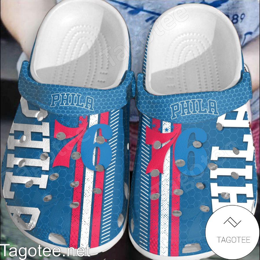 Philadelphia 76ers Hive Pattern Crocs Clogs