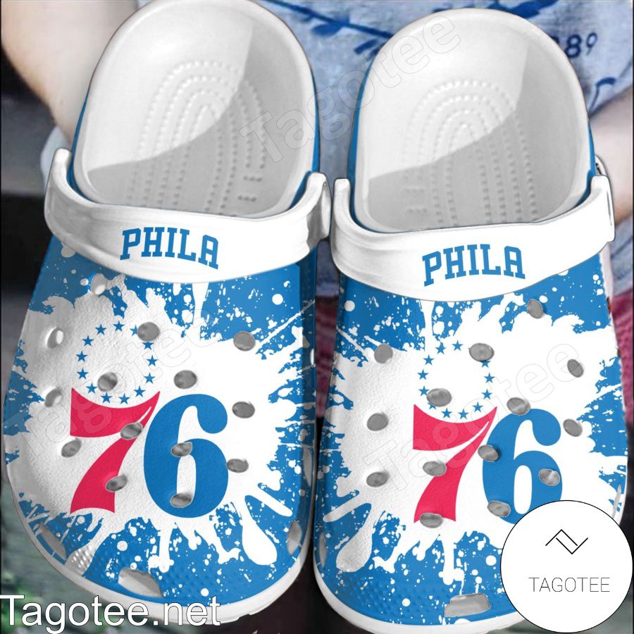 Philadelphia 76ers Logo Color Splash Crocs Clogs