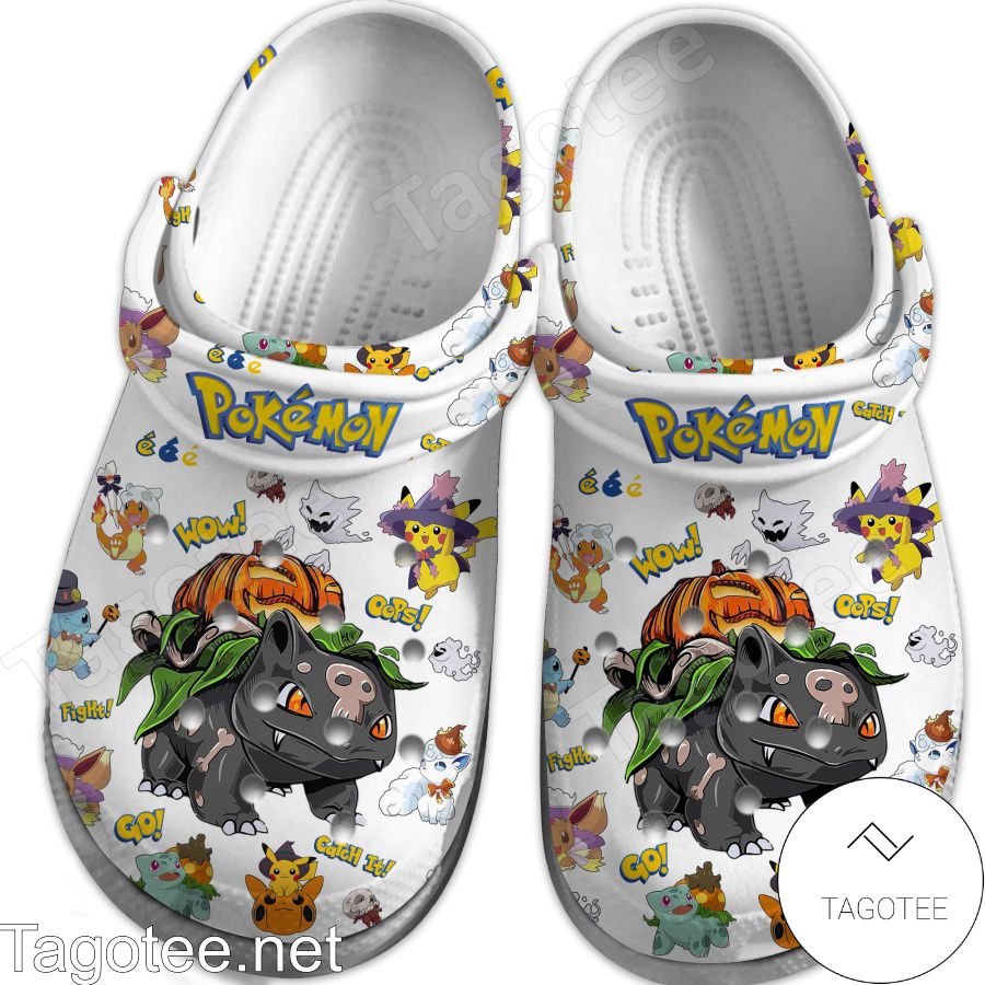 Pokemon Bulbasaur Pumpkin Halloween Crocs Clogs a