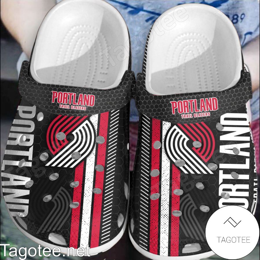 Portland Trail Blazers Hive Pattern Crocs Clogs