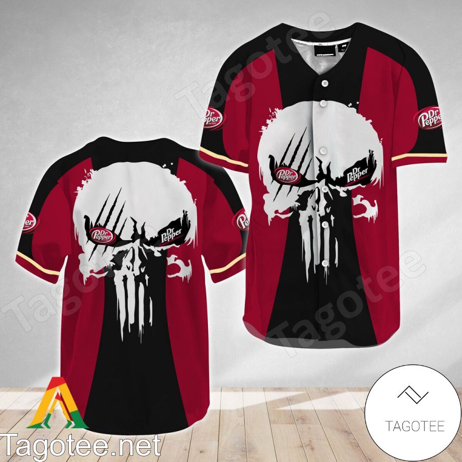 Punisher Skull Dr Pepper Baseball Jersey