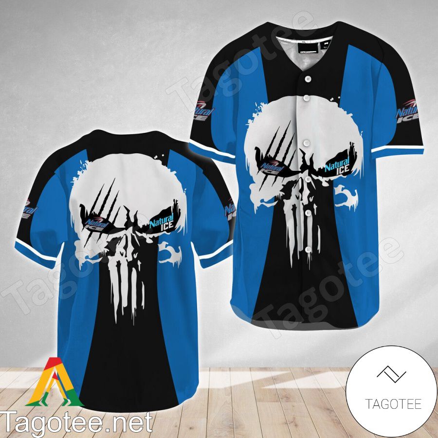 Punisher Skull Natural Ice Baseball Jersey