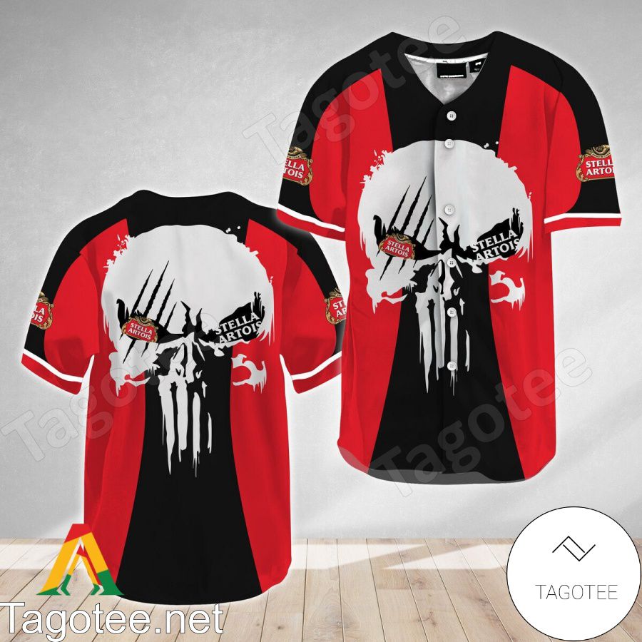 Punisher Skull Stella Artois Baseball Jersey