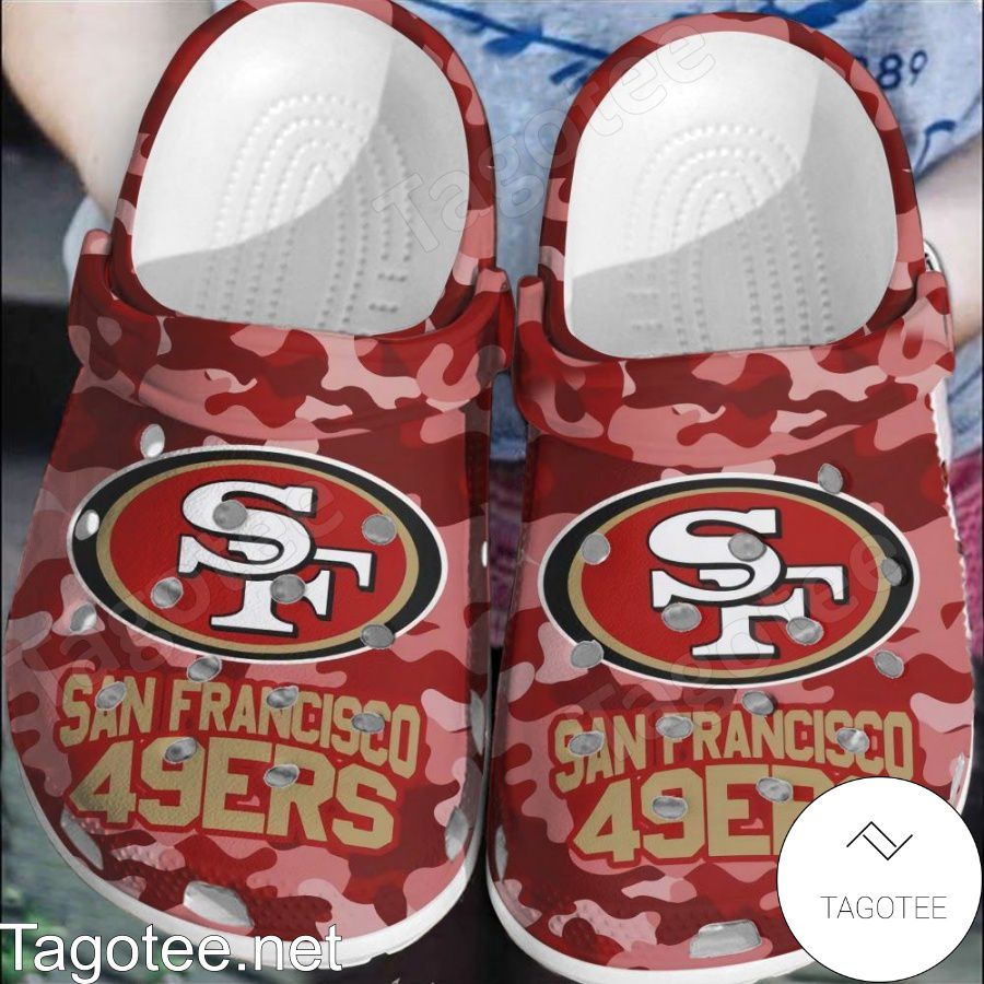 San Francisco 49ers Red Camouflage Crocs Clogs