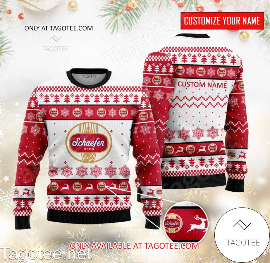 Schaefer Beer Logo Personalized Ugly Christmas Sweater - MiuShop