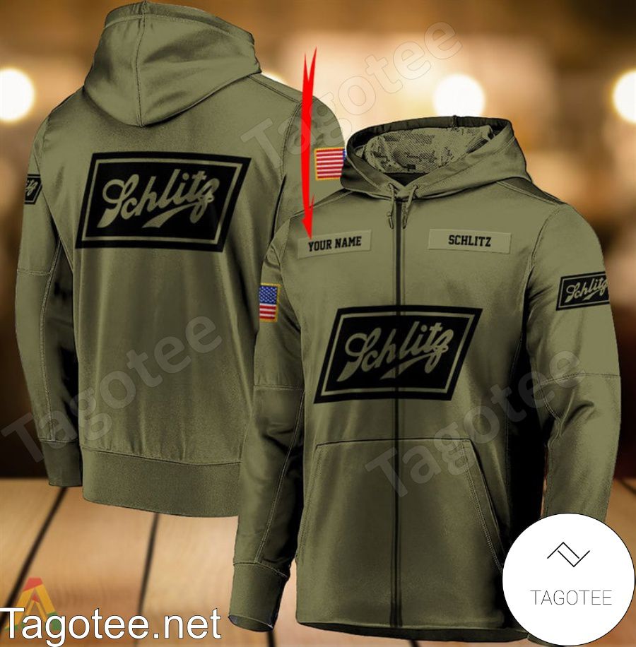 Schlitz Beer Military Green Personalized Hoodie a