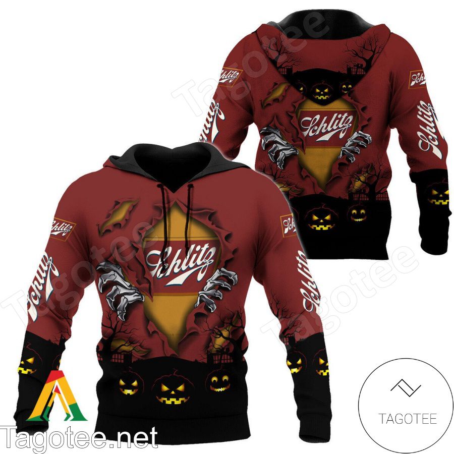 Schlitz Beer Scary Night Halloween Hoodie