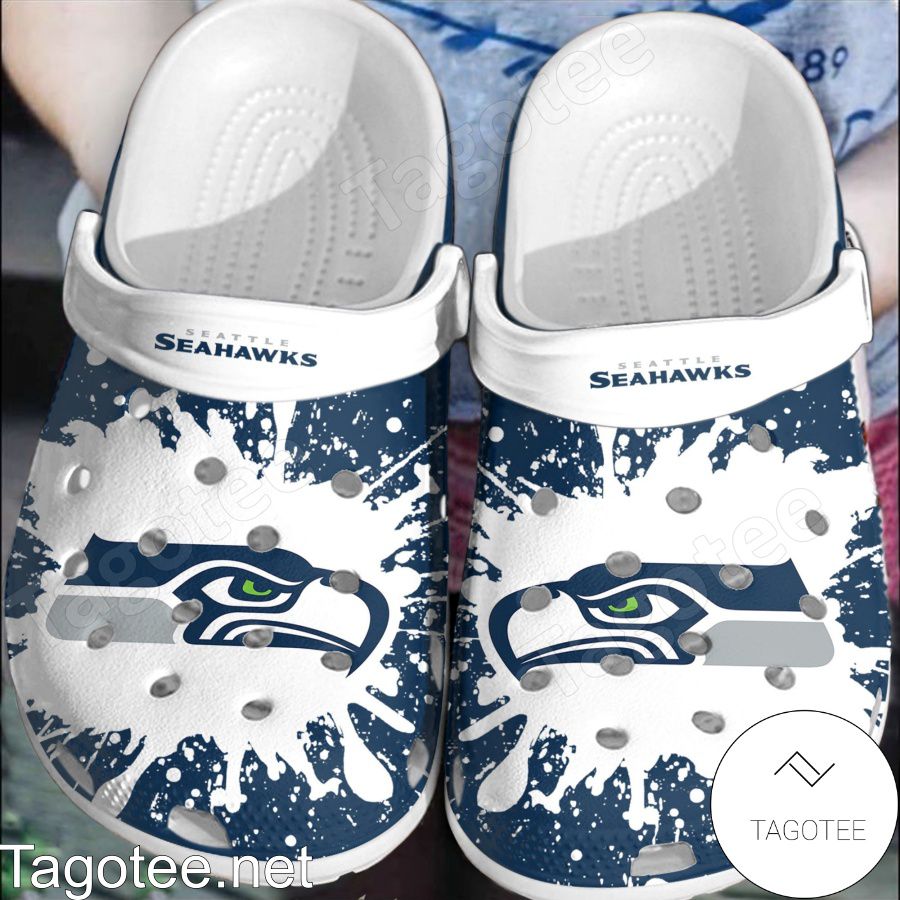 Seattle Seahawks Logo Color Splash Crocs Clogs