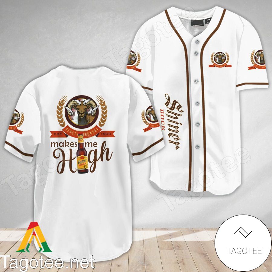 Shiner Bock Beer Make Me High Baseball Jersey