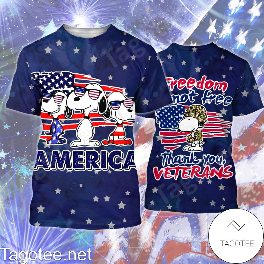 Snoopy America Freedom Is Not Free Thank You Veterans Shirt, Tank Top And Leggings a