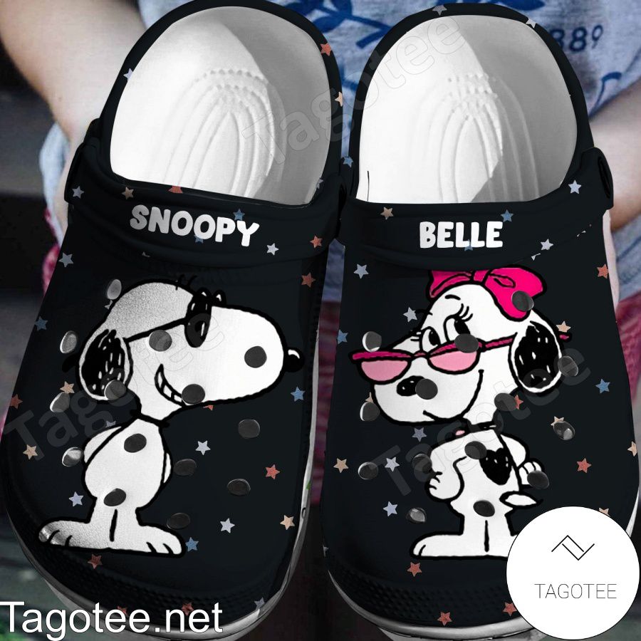 Snoopy And Belle Black Crocs Clogs