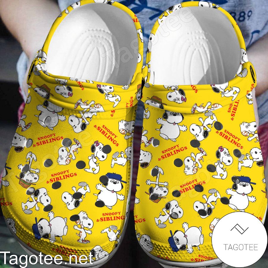 Snoopy And Siblings Yellow Crocs Clogs