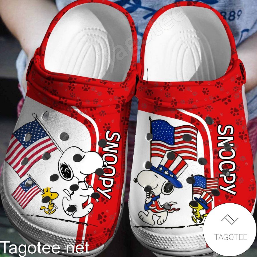 Snoopy And Woodstock Happy 4th Of July Crocs Clogs