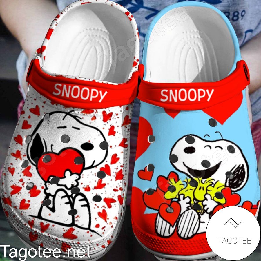 Snoopy And Woodstock Love Crocs Clogs