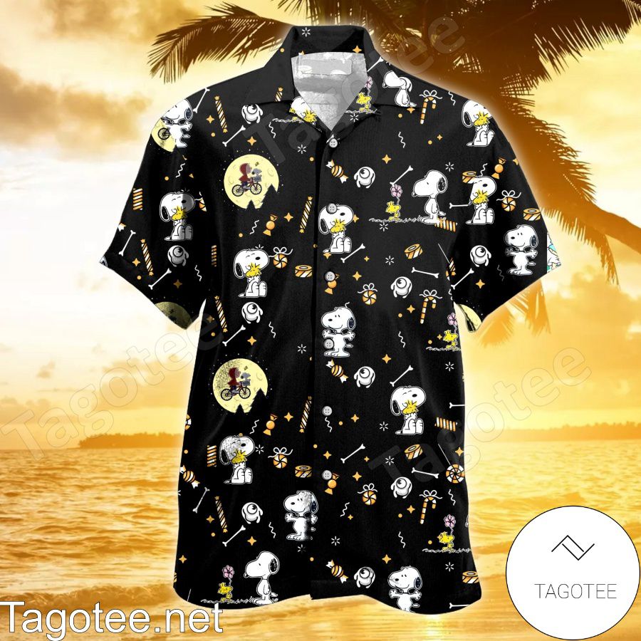 Snoopy Candy Black Hawaiian Shirt