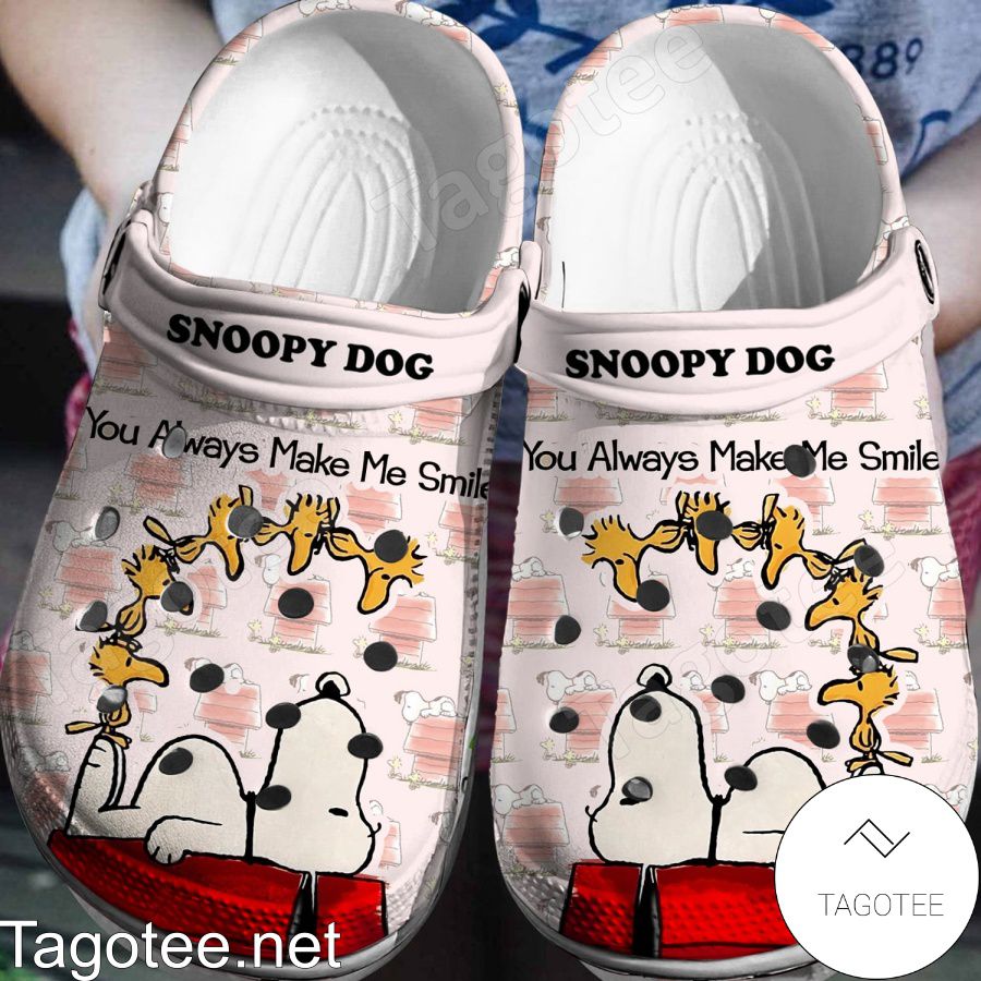 Snoopy Dog You Always Make Me Smile Crocs Clogs