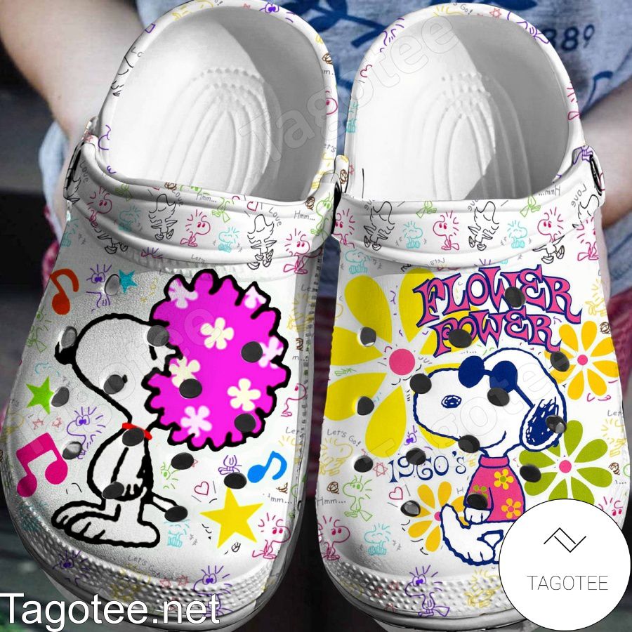 Snoopy Flower Power Crocs Clogs