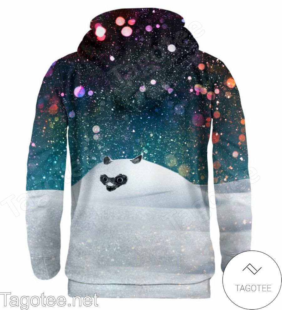 Snow Cat Cocaine Everywhere Teal Hoodie a