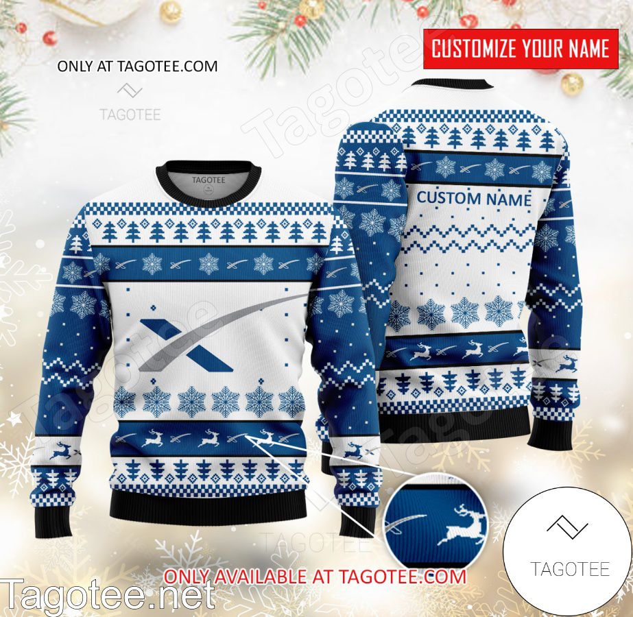 SpaceX Logo Personalized Ugly Christmas Sweater - EmonShop