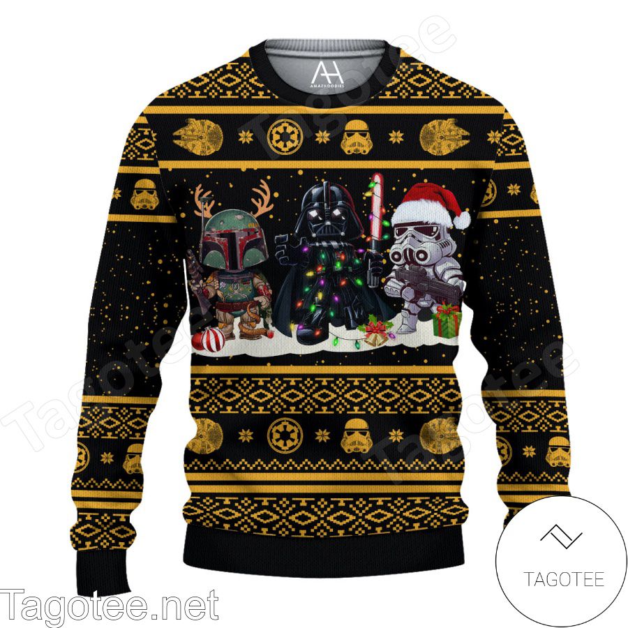 Star Wars Brothers Christmas Yellow Black Ugly Christmas Sweater