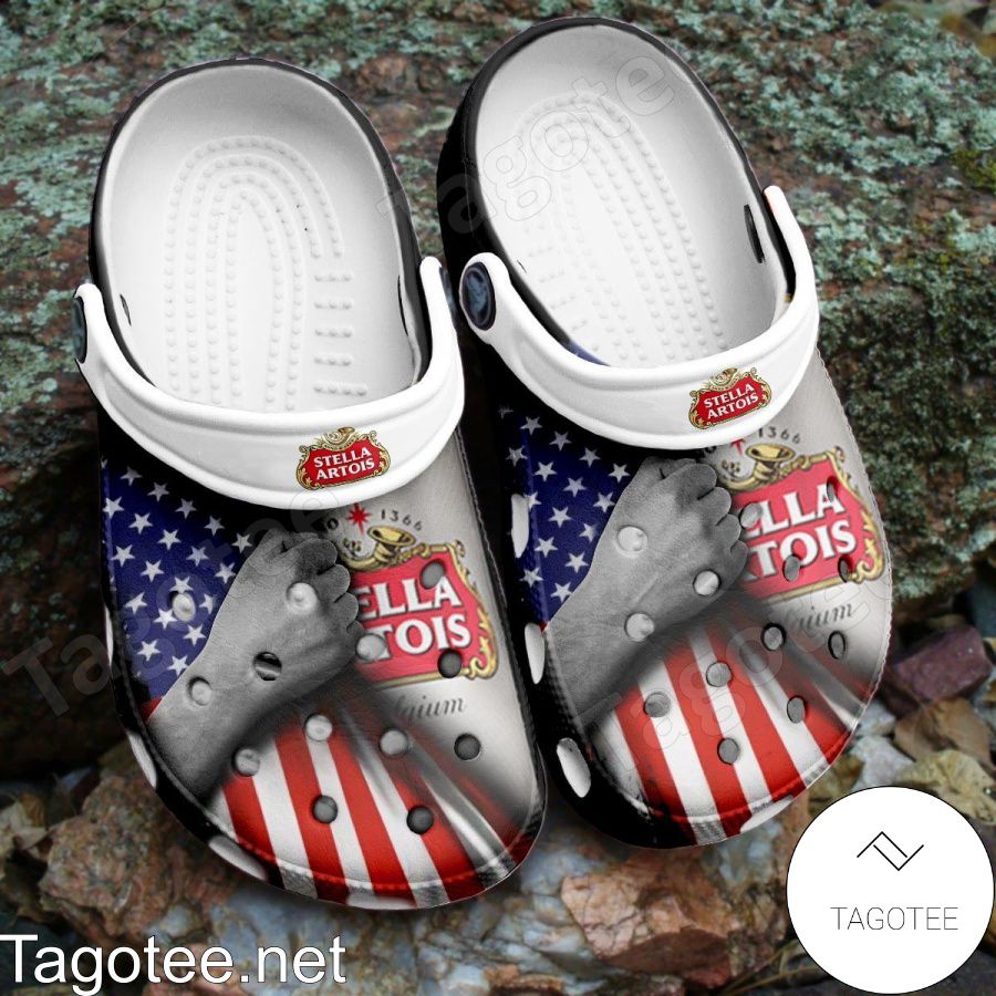 Stella Artois American Flag Crocs Clogs