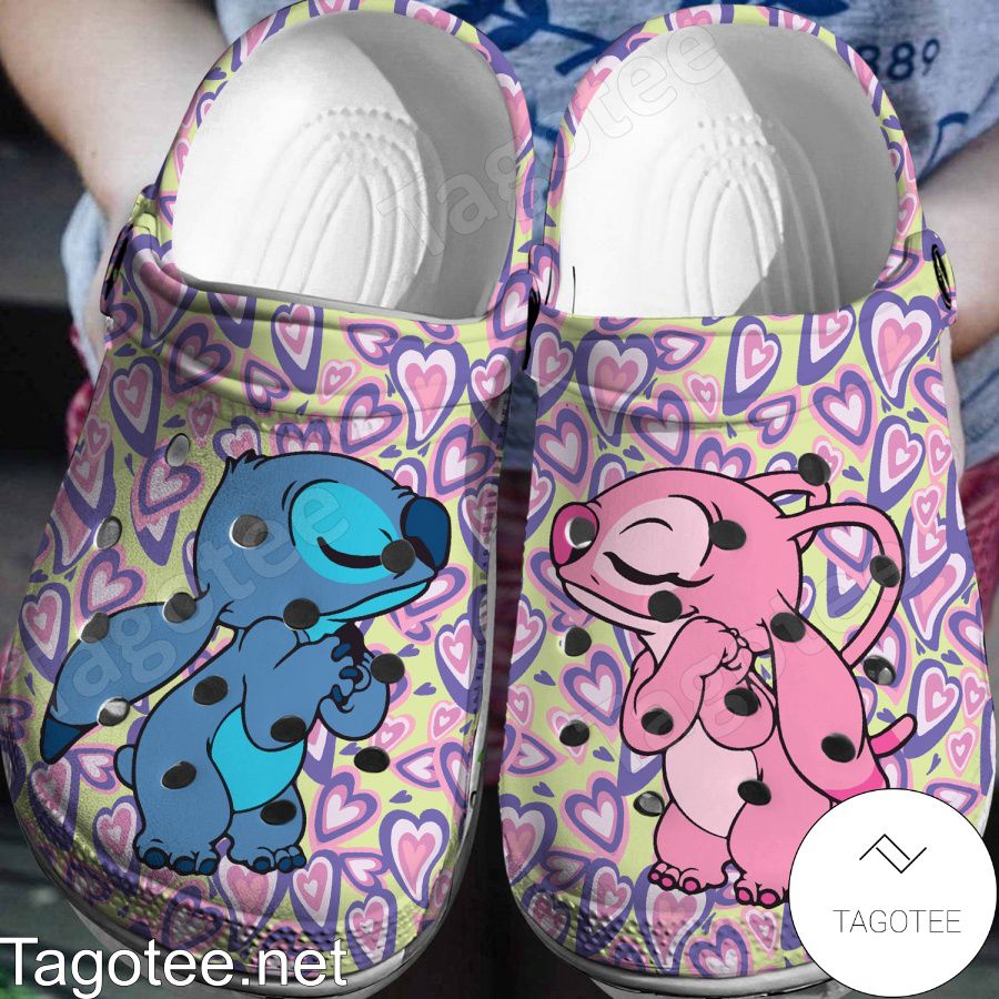 Stitch And Angel Kiss Crocs Clogs