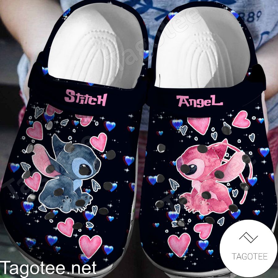 Stitch And Angel Love Darkness Crocs Clogs