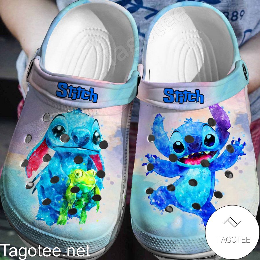 Stitch And Frog Crocs Clogs