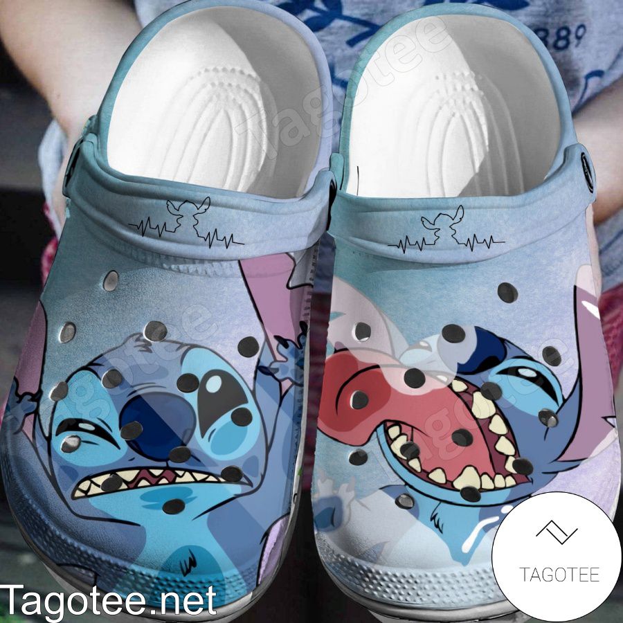 Stitch And Heartbeat Crocs Clogs