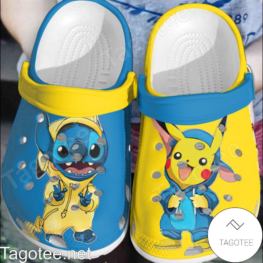 Stitch And Pikachu Costume Crocs Clogs