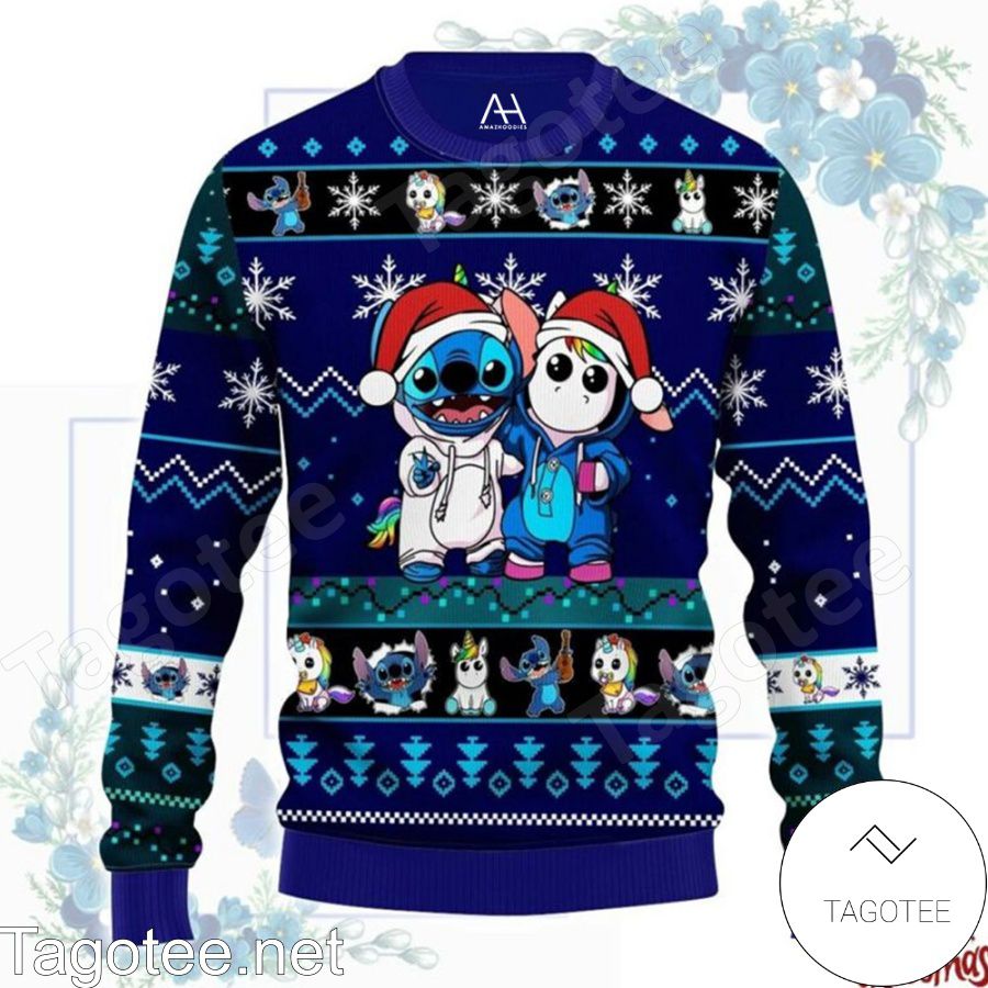 Stitch And Unicorn Ugly Christmas Sweater