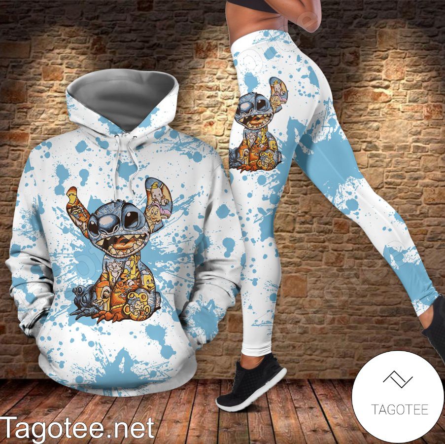 Stitch Blue Splash Shirt, Tank Top And Leggings