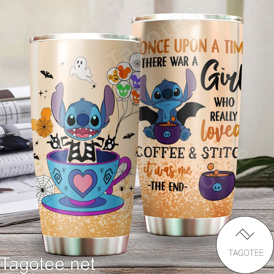 Stitch Halloween Once Upon A Time There Was A Girl Who Really Loved Coffee And Stitch Tumbler