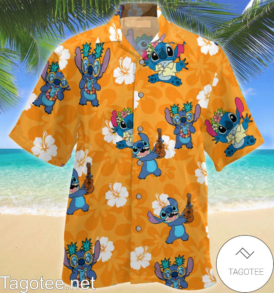 Stitch Hibiscus Hawaiian Shirt