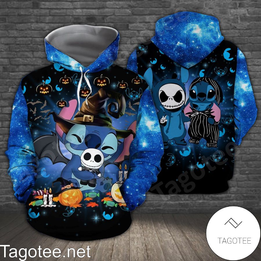 Stitch Hug Jack Pumpkin Halloween Blue Galaxy Shirt, Tank Top And Leggings a