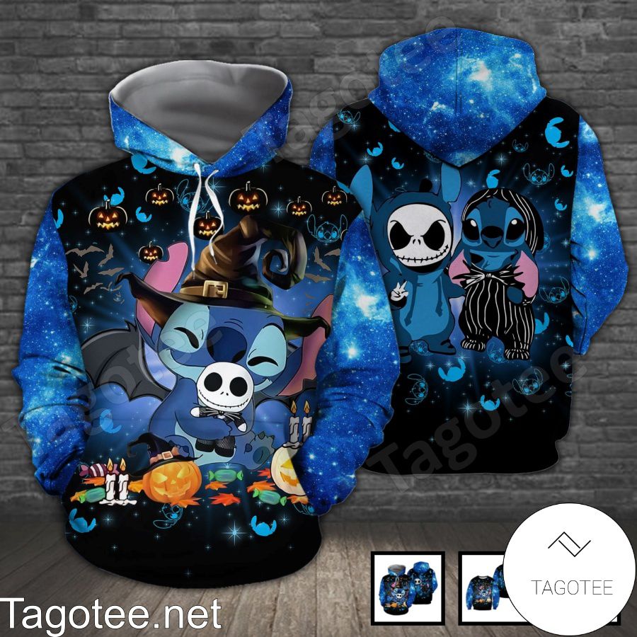 Stitch Hug Jack Pumpkin Halloween Blue Galaxy Shirt, Tank Top And Leggings