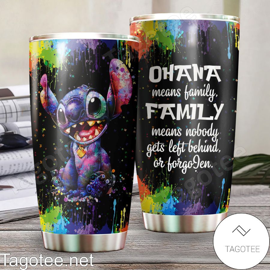 Stitch Ohana Watercolor Splash Tumbler