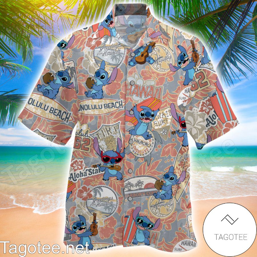 Stitch Onnolulu Beach Hawaiian Shirt