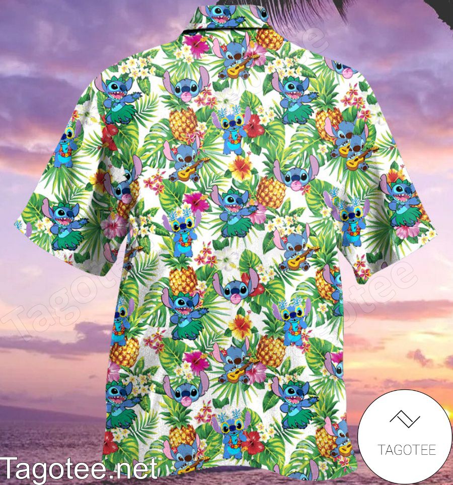 Stitch Pineapple Tropical Pattern Hawaiian Shirt a